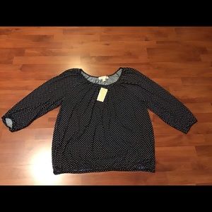 MICHAEL KORS Black White Polka Dots Top